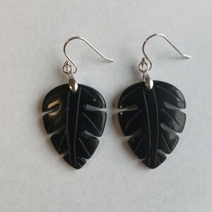 Obsidian Gemstone Earrings with 925 Sterling Silver Findings
